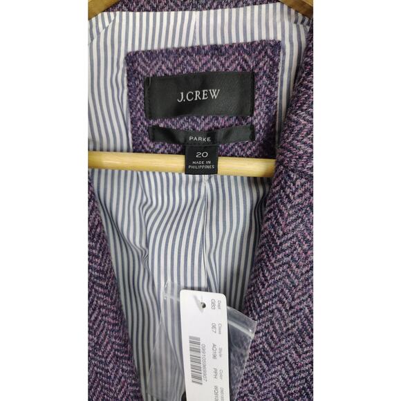 J. Crew Parke Blazer in Purple Herringbone English Wool Size 20 - Picture 4 of 14
